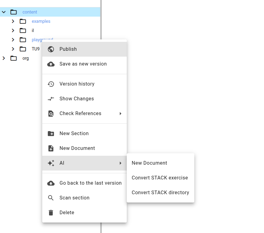 AI context menu