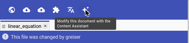 AI button in the editor toolbar